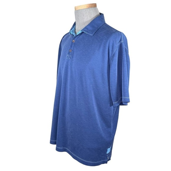 Orvis Men’s Modal Blend Polo Medium Blue Color with Light Blue Accents  XL - Picture 7 of 10